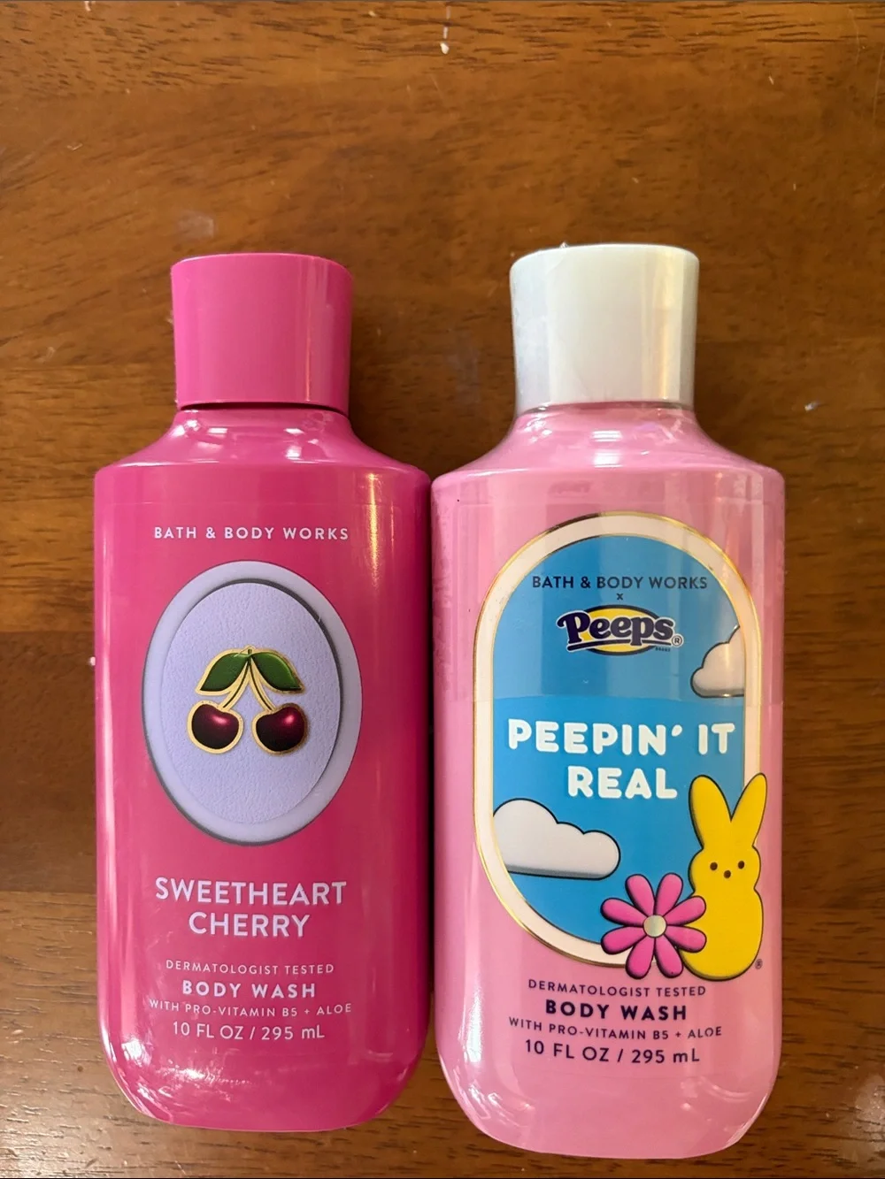 Bath and body shower gel set in peeps marshmallow and sweetheart cherry